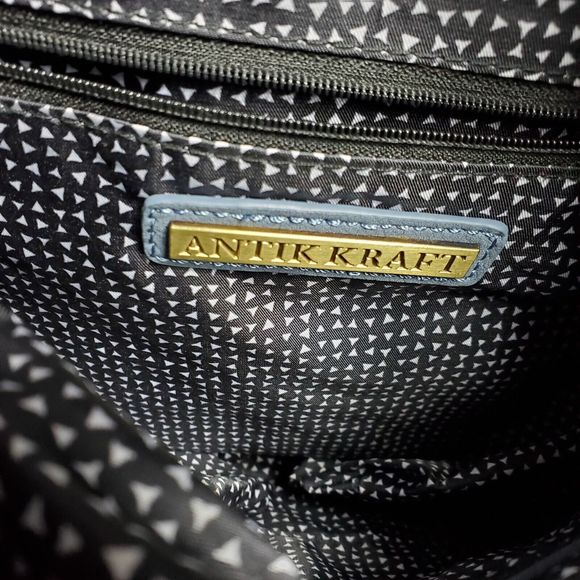 Antik Kraft Handbag Purse Blue Vegan Leather - Picture 6 of 16